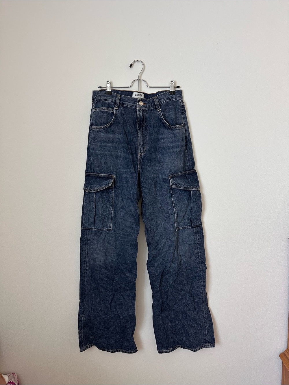 Agolde Dark Blue Cargo Jeans